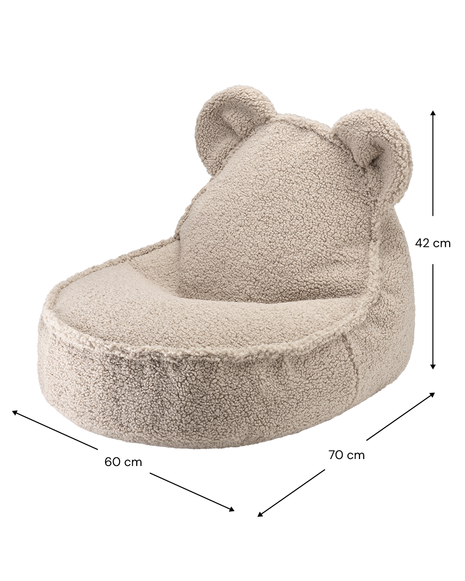 Bear kinderfauteuil in beige badstof