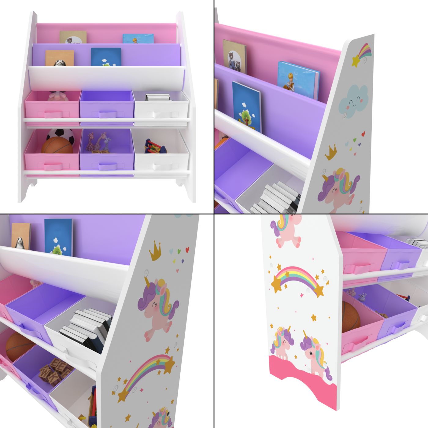 Bibliothèque de rangement enfant Licorne