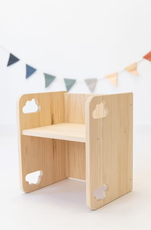 Houten Montessori schaalbare stoel - Cloud