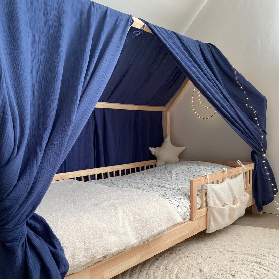 Pack de 2 ciels de lit cabane Bleu indigo