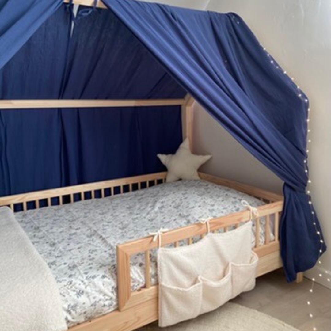 Pack de 2 ciels de lit cabane Bleu indigo