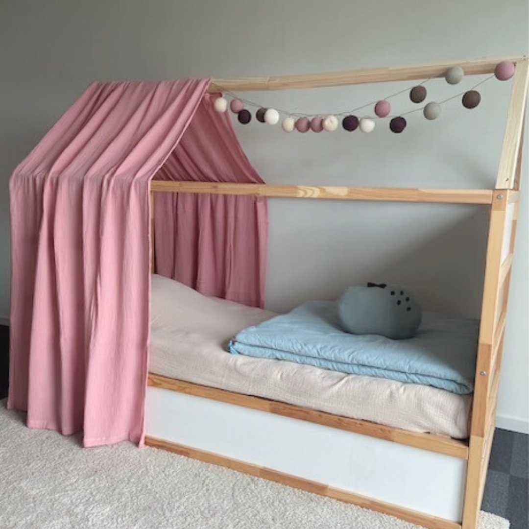 Ciel de lit cabane Rose pour lit Kura Ikea