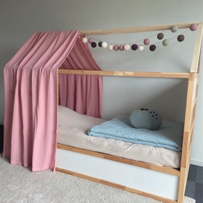 Roze cabana bedhemel voor Ikea Kura bed