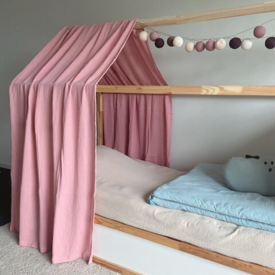 Ciel de lit cabane Rose pour lit Kura Ikea