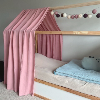 Roze cabana bedhemel voor Ikea Kura bed