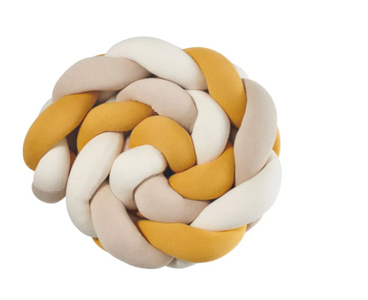 Tresse de lit Jaune moutarde &amp; Beige 180cm