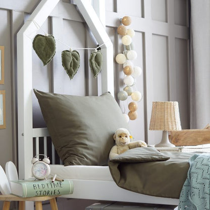 Housse de couette + taie vert olive