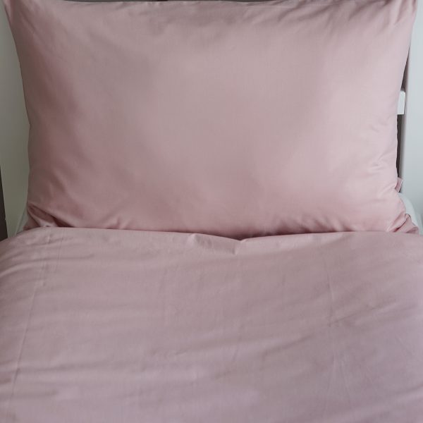 Housse de couette + taie rose poudré