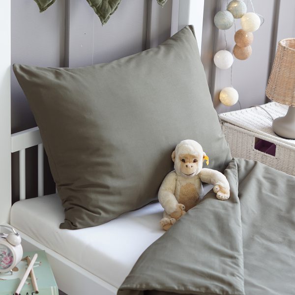 Housse de couette + taie vert olive