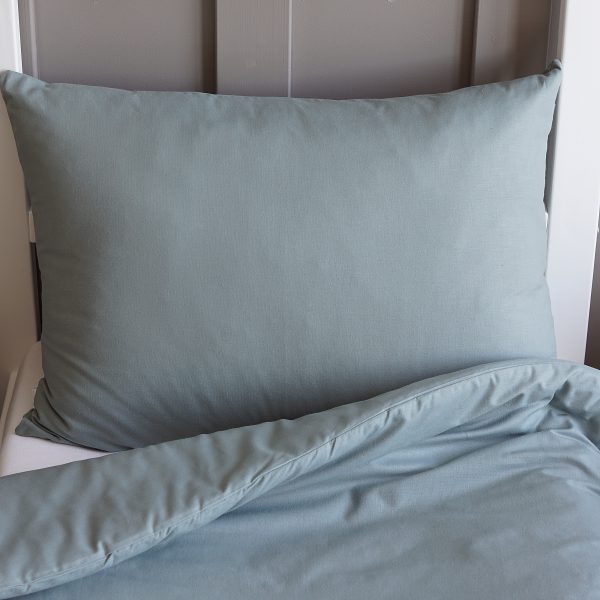 Housse de couette + taie vert de gris