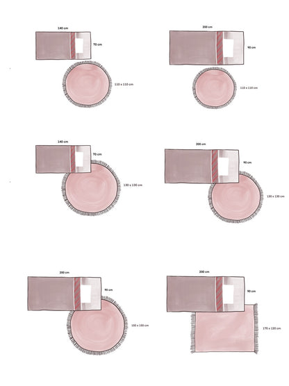 Pastelroze rond kindervloerkleed