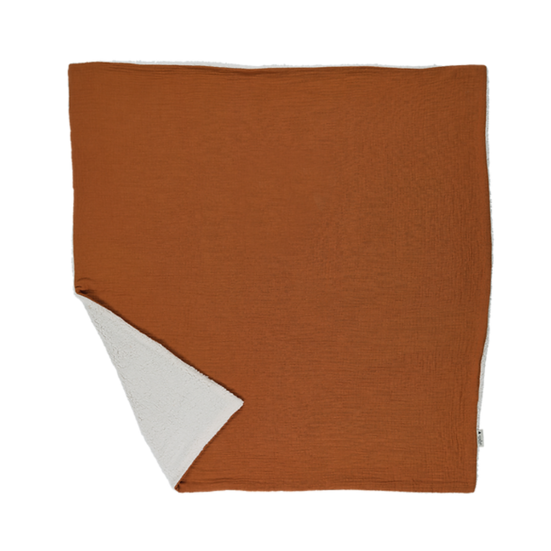 Couverture plaid enfant gaze de coton Terracotta