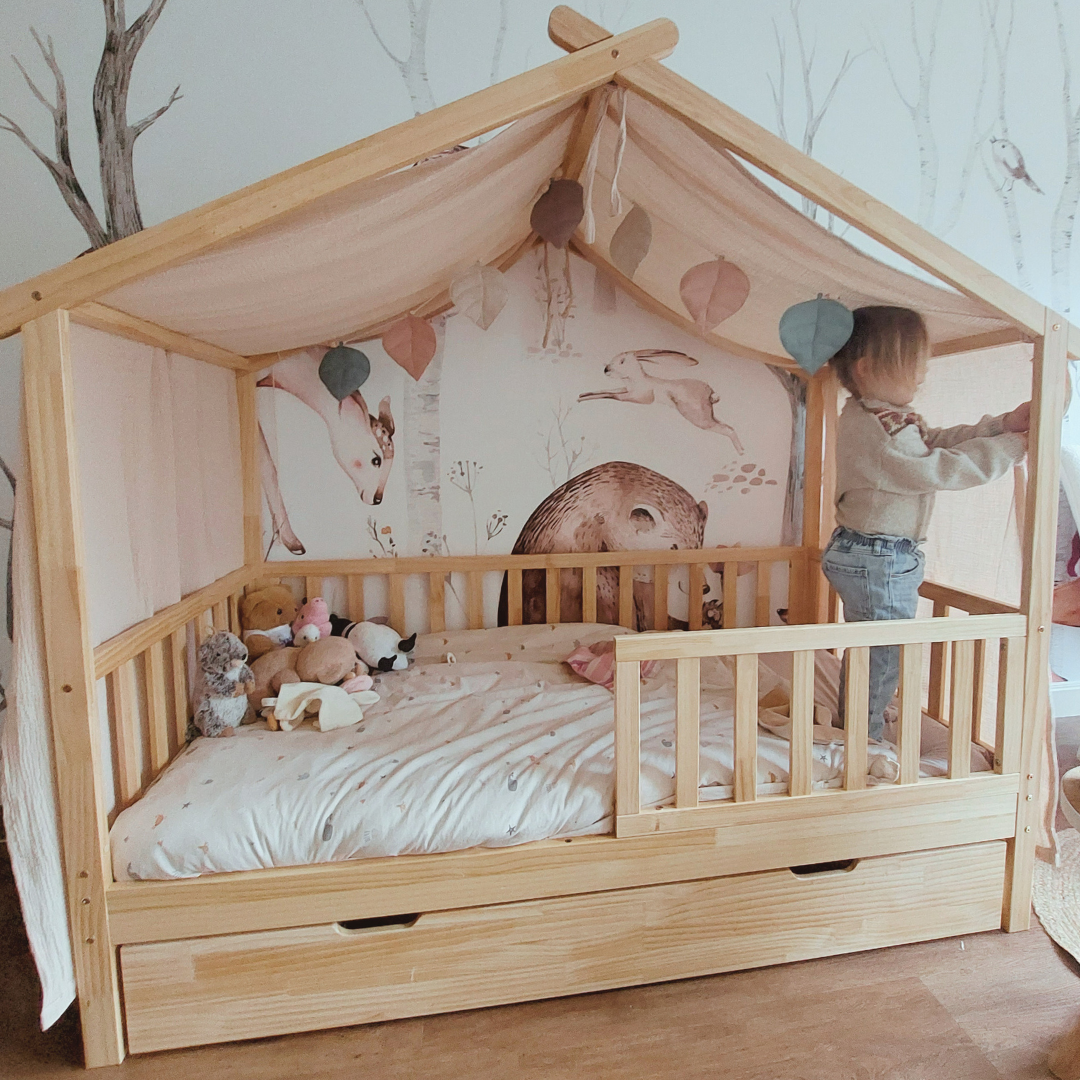 Ciel de lit cabane Beige en stock