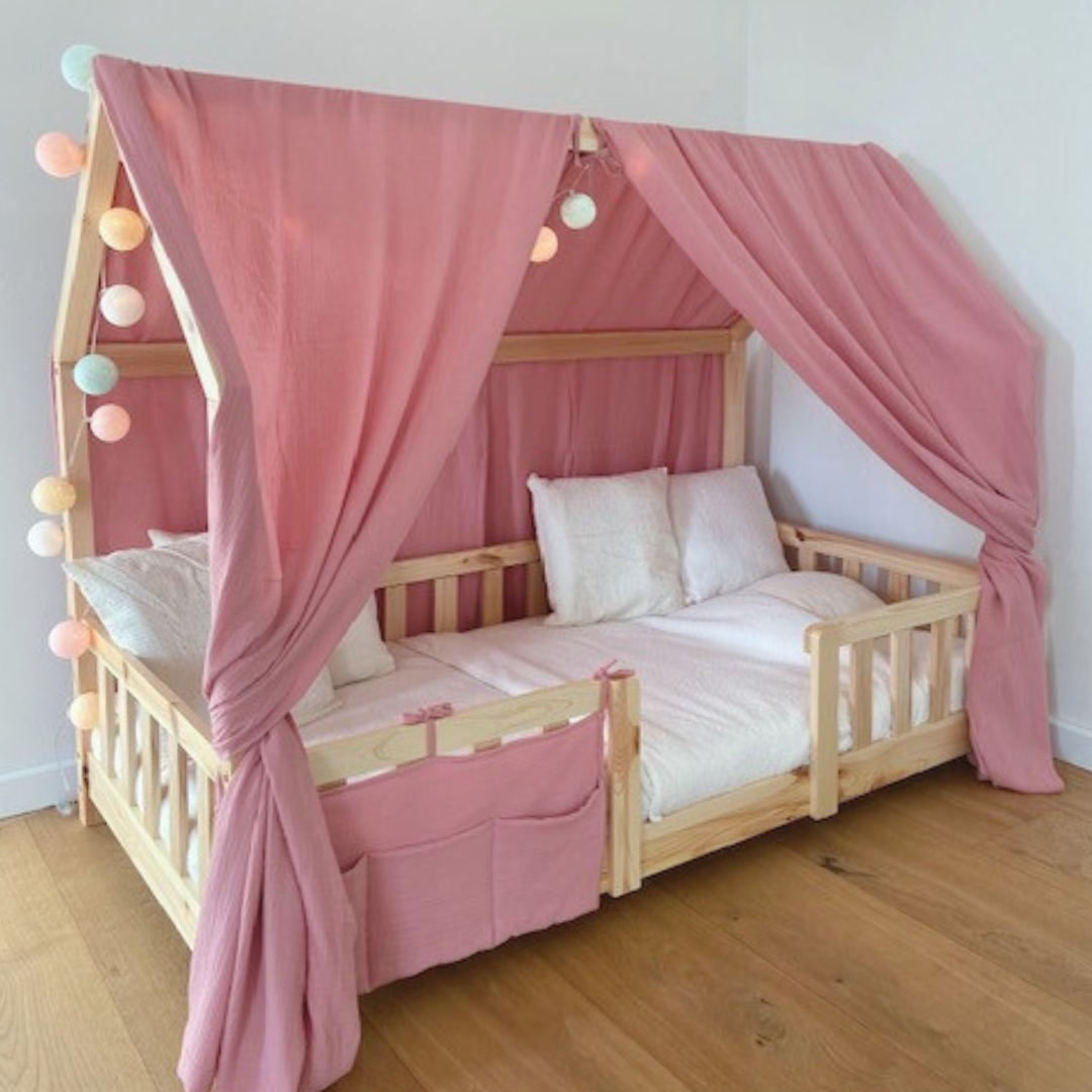 Pack de 2 ciels de lit cabane Rose