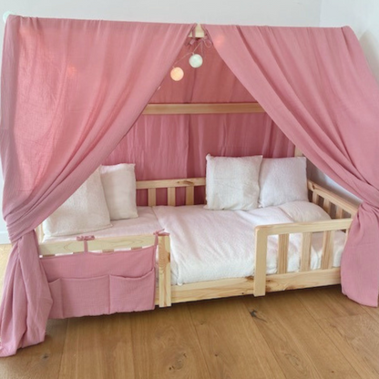 Pack de 2 ciels de lit cabane Rose