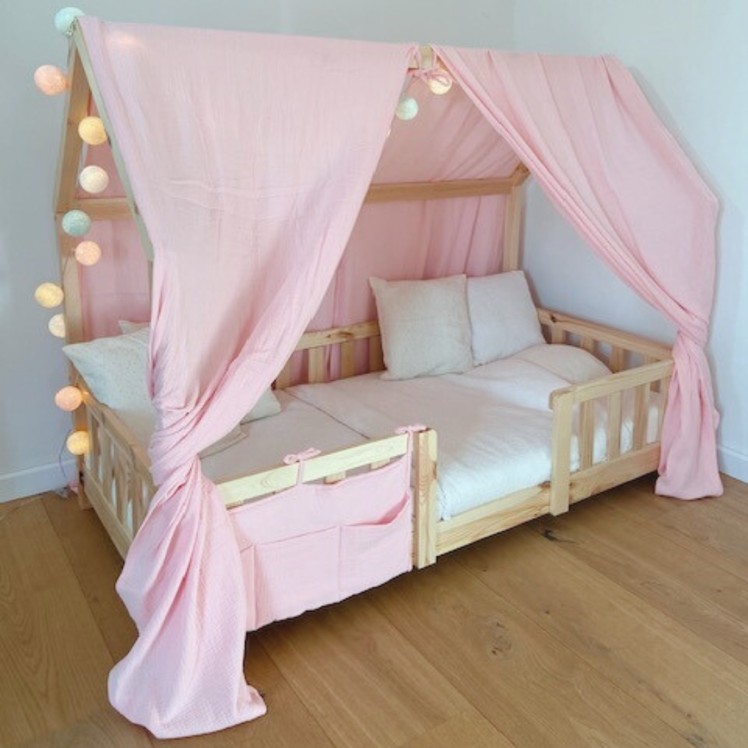 Pack de 2 ciels de lit cabane Rose blush