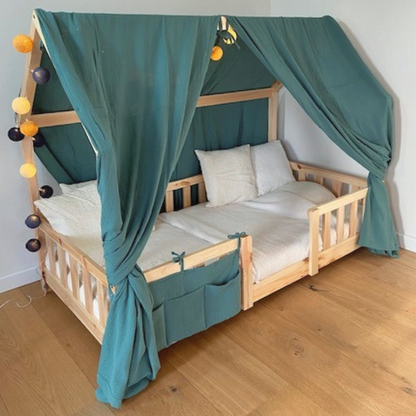 Pack de 2 ciels de lit cabane Vert eucalyptus