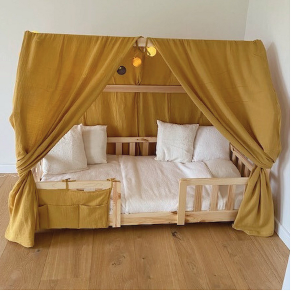 Pack de 2 ciels de lit cabane Jaune moutarde