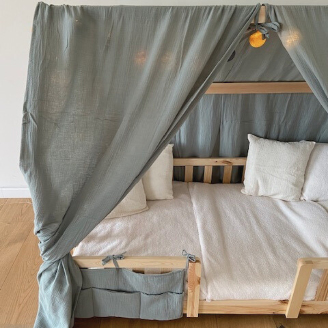 Pack de 2 ciels de lit cabane Vert de gris