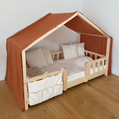 Terracotta cabana hemelbed met gouden stippen