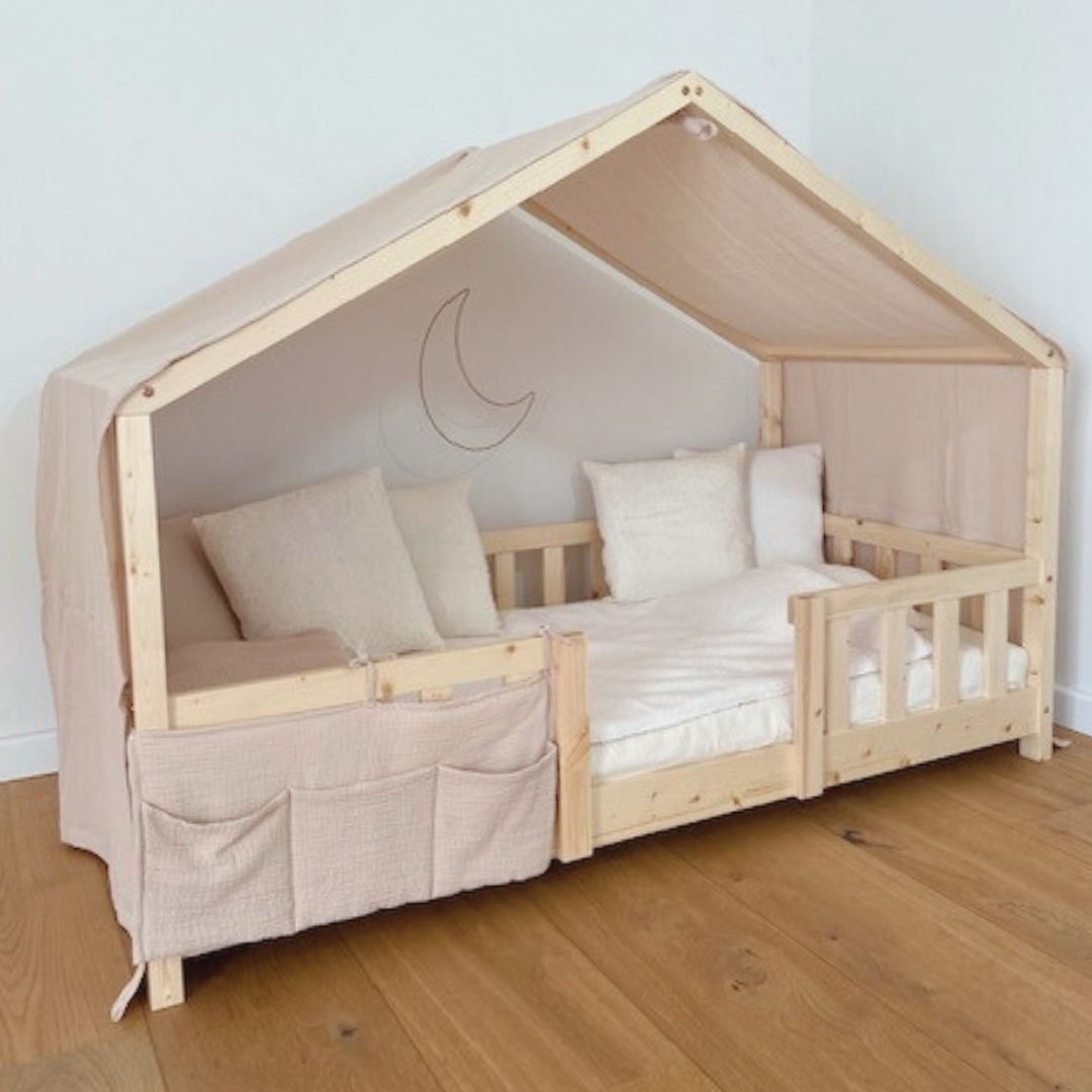 Ciel de lit cabane Beige en stock