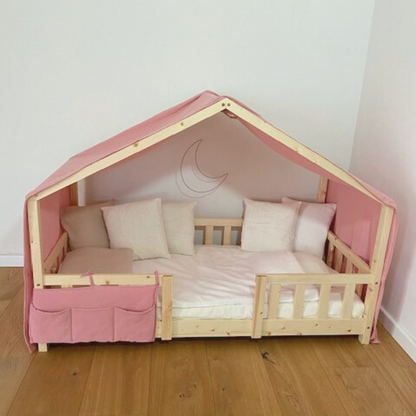 Roze cabana hemelbed met gouden stippen