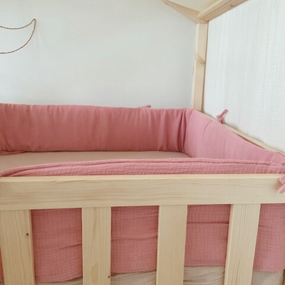 Roze dubbelgaas cabinebedbumper 