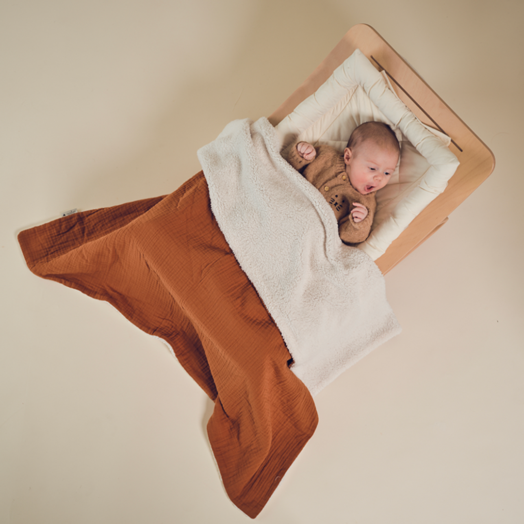 Couverture plaid enfant gaze de coton Terracotta