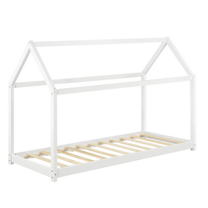 Lit cabane Montessori + matelas - 70x140cm - Blanc