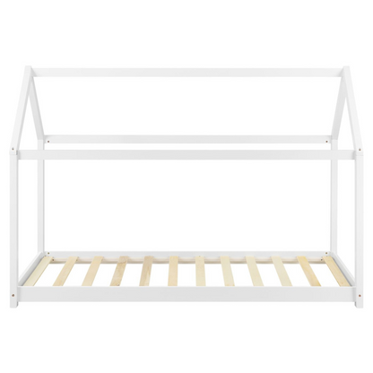 Lit cabane Montessori avec matelas - 90x200 cm - Blanc