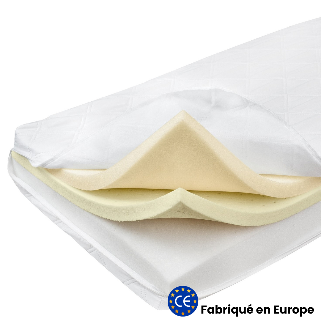 Matelas enfant 80x160cm - Mousse &amp; latex à mémoire de forme