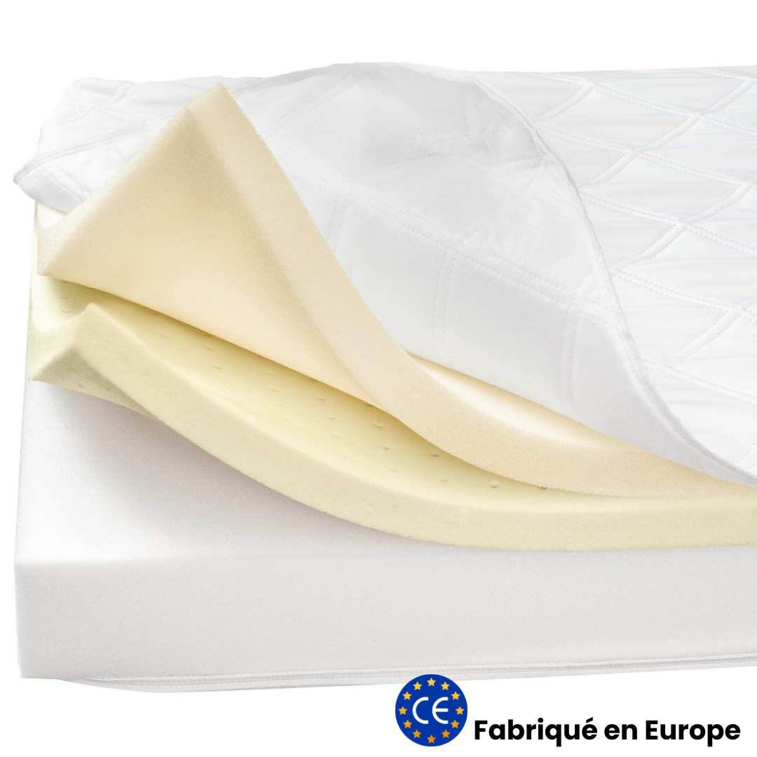 Matelas enfant 70x140cm - Mousse &amp; latex à mémoire de forme