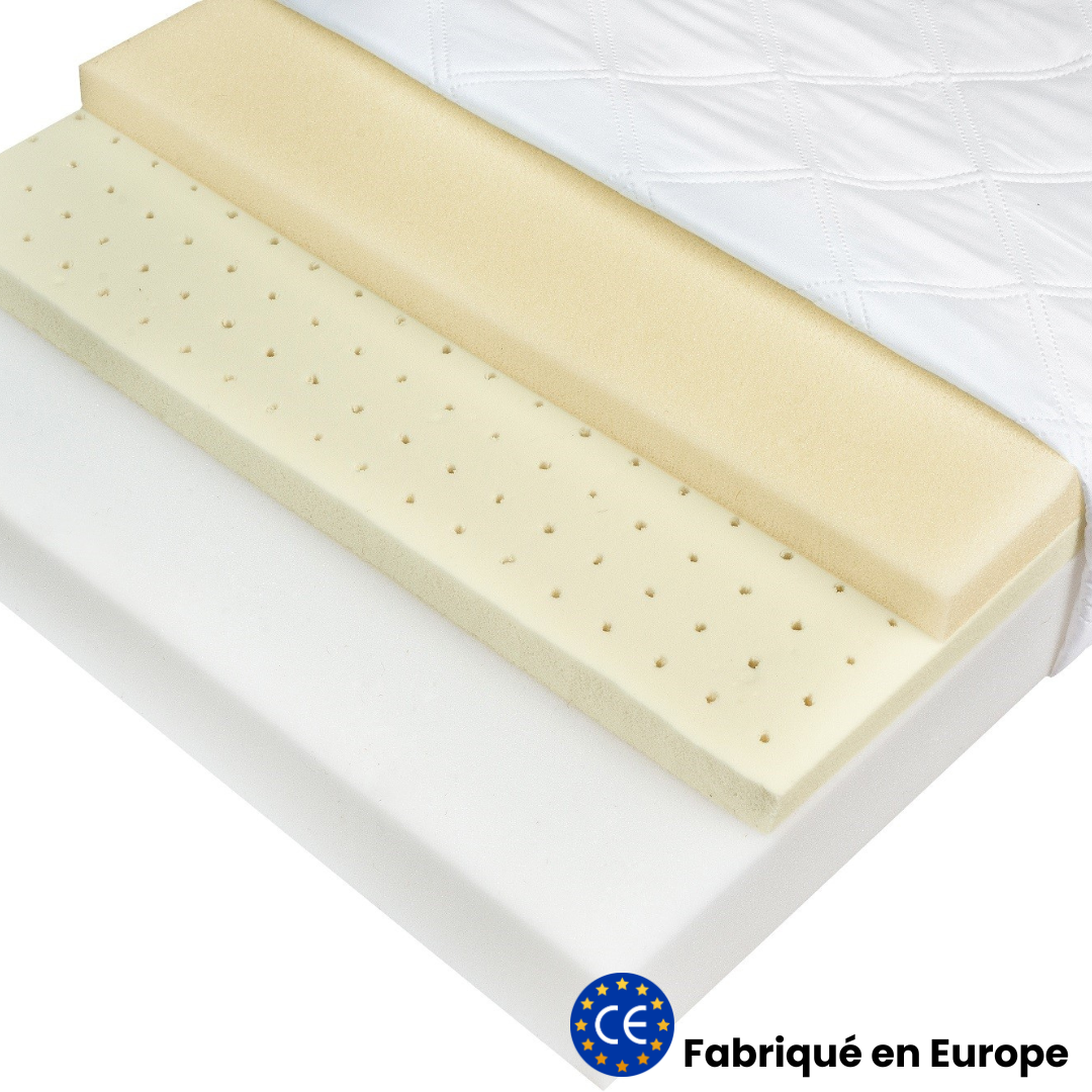 Matelas enfant 80x160cm - Mousse &amp; latex à mémoire de forme