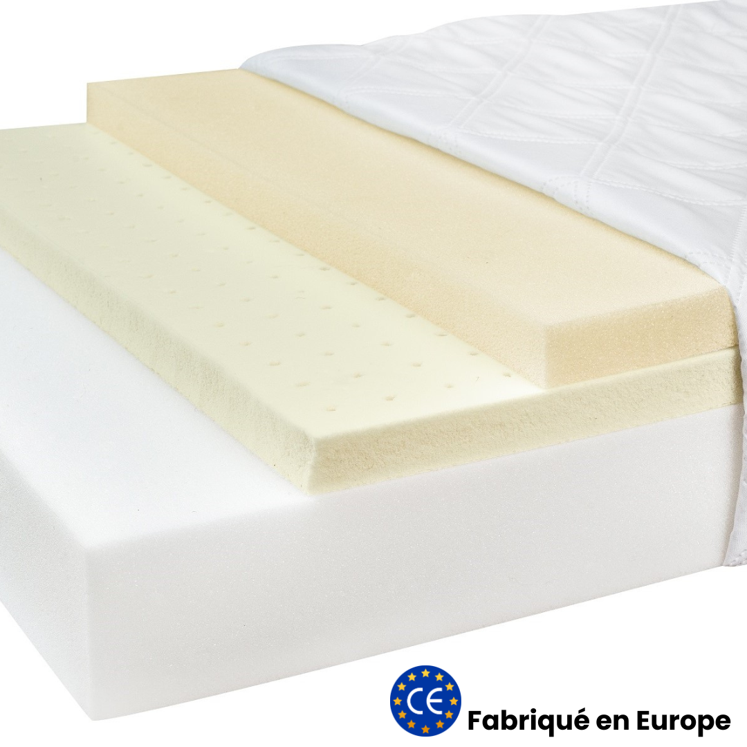 Matelas enfant 80x160cm - Mousse &amp; latex à mémoire de forme