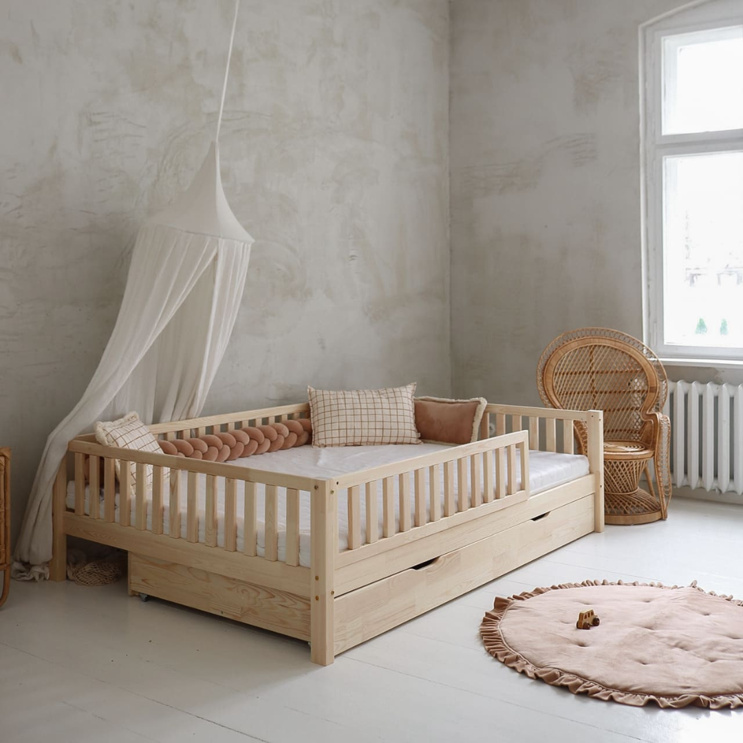 Lit enfant Basile avec 1 grand tiroir lit d&