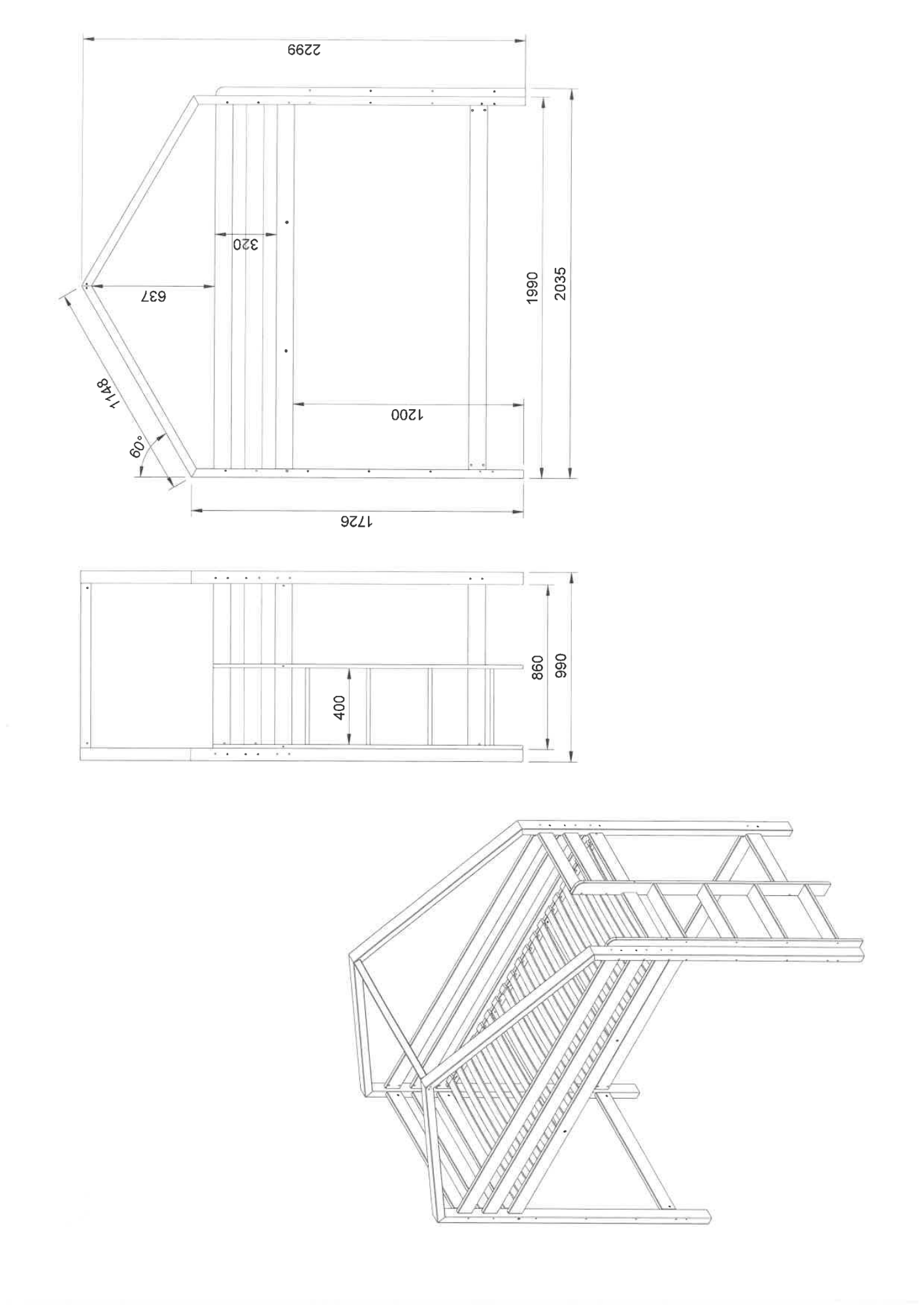 Stapelbed cabine 90x190cm