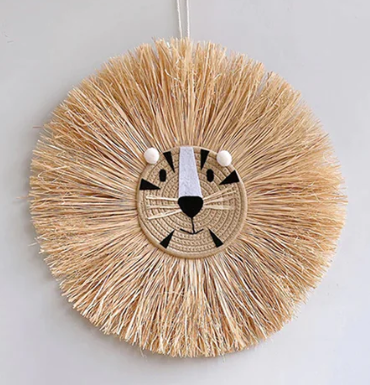 Raffia Tijger wanddecoratie