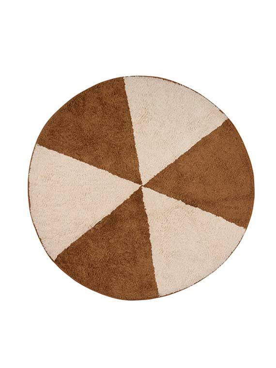 Tapis enfant rond Circus Beige &amp; Marron