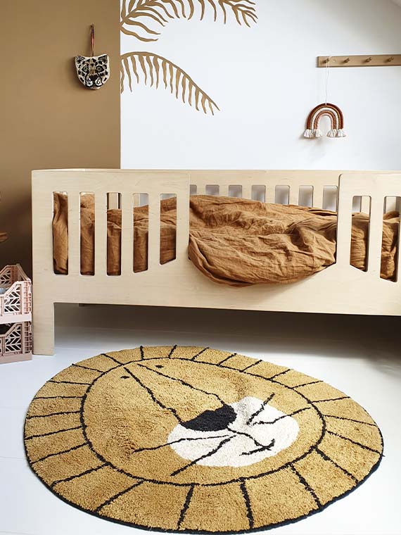 Kindervloerkleed Lion Mosterdgeel oker