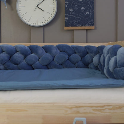 4-strengs bedvlecht Blauw 340cm