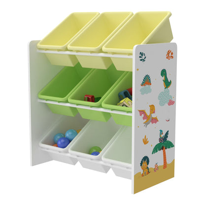 Meuble rangement enfant Dinosaure + 9 bacs