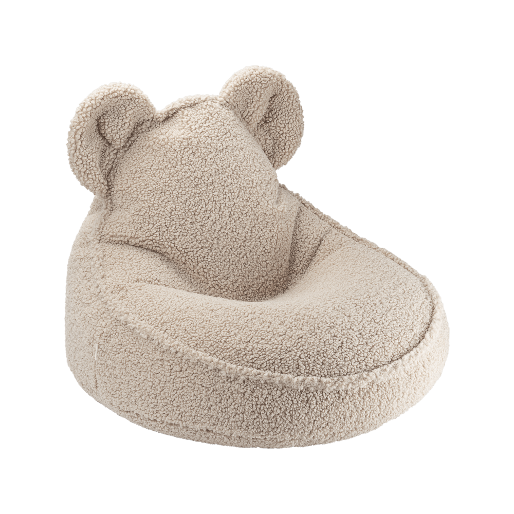 Fauteuil enfant ourson tissu bouclette Beige