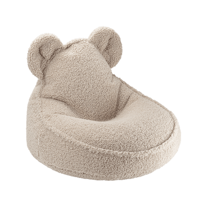 Fauteuil enfant ourson tissu bouclette Beige