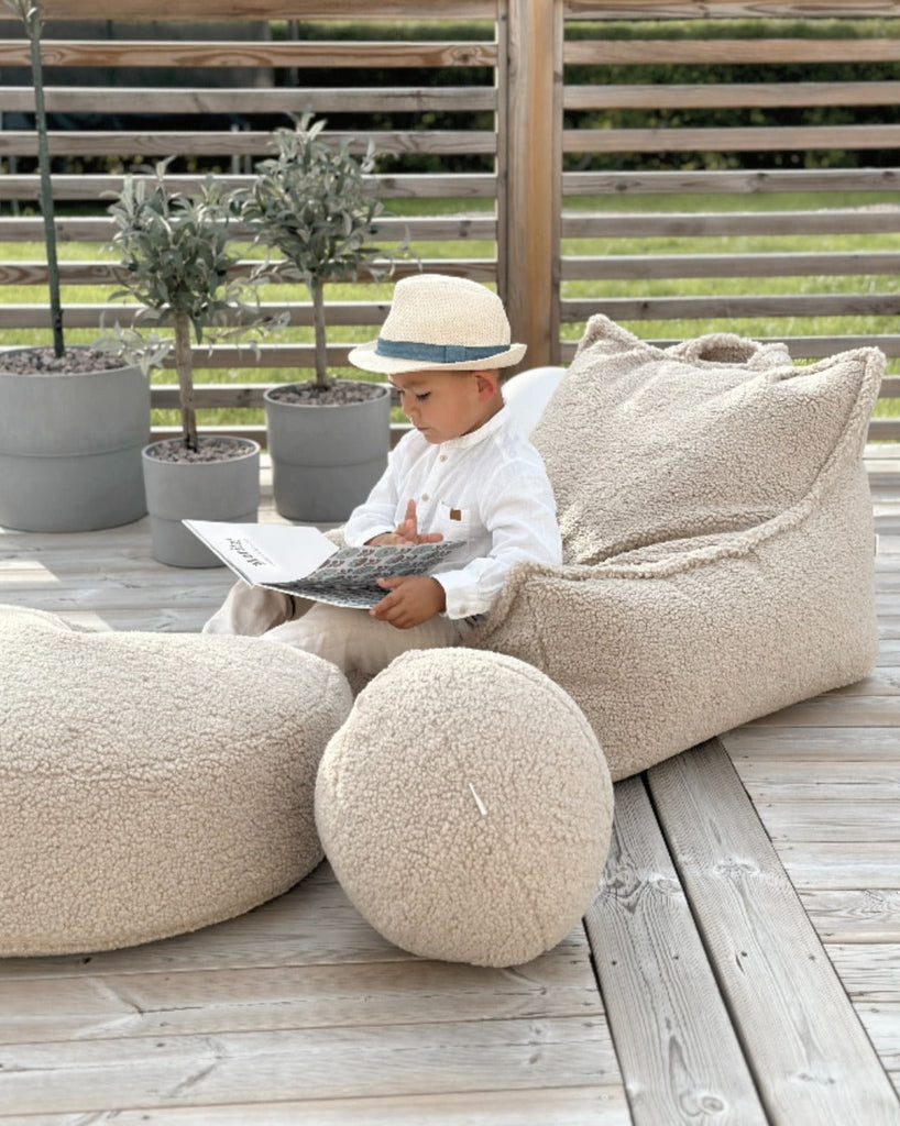 Pouf bouclette Beige