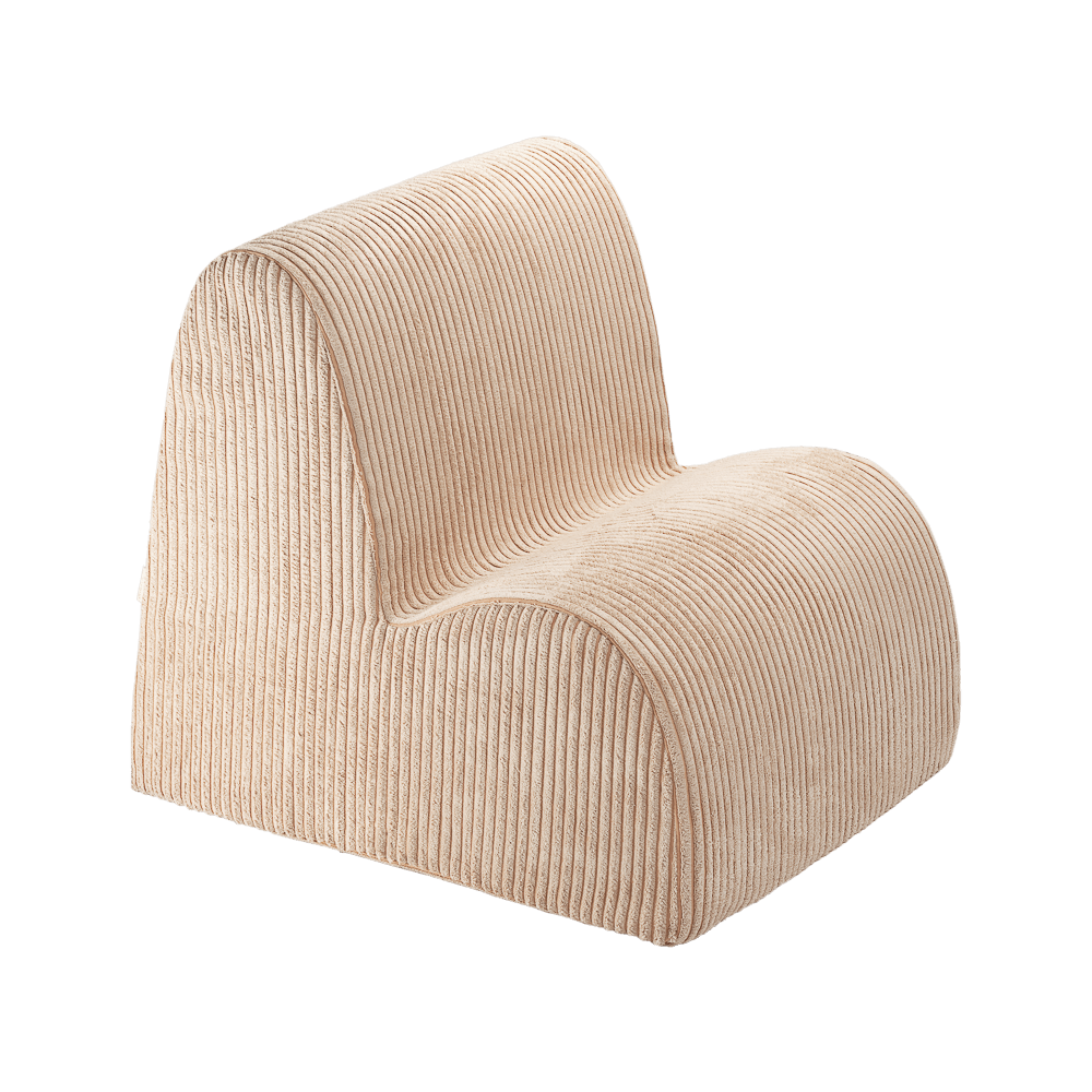 Beige fluwelen fauteuil