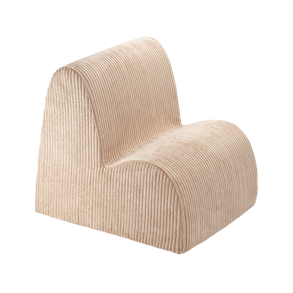 Beige fluwelen fauteuil