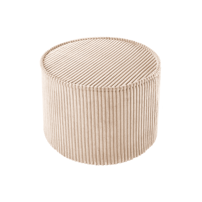 Pouf rond velours Beige