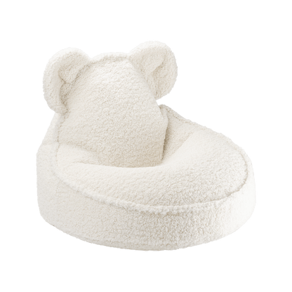 Teddybeer kinderfauteuil in French Terry stof - Ecru