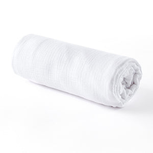 Drap housse double gaze coton BIO - Blanc