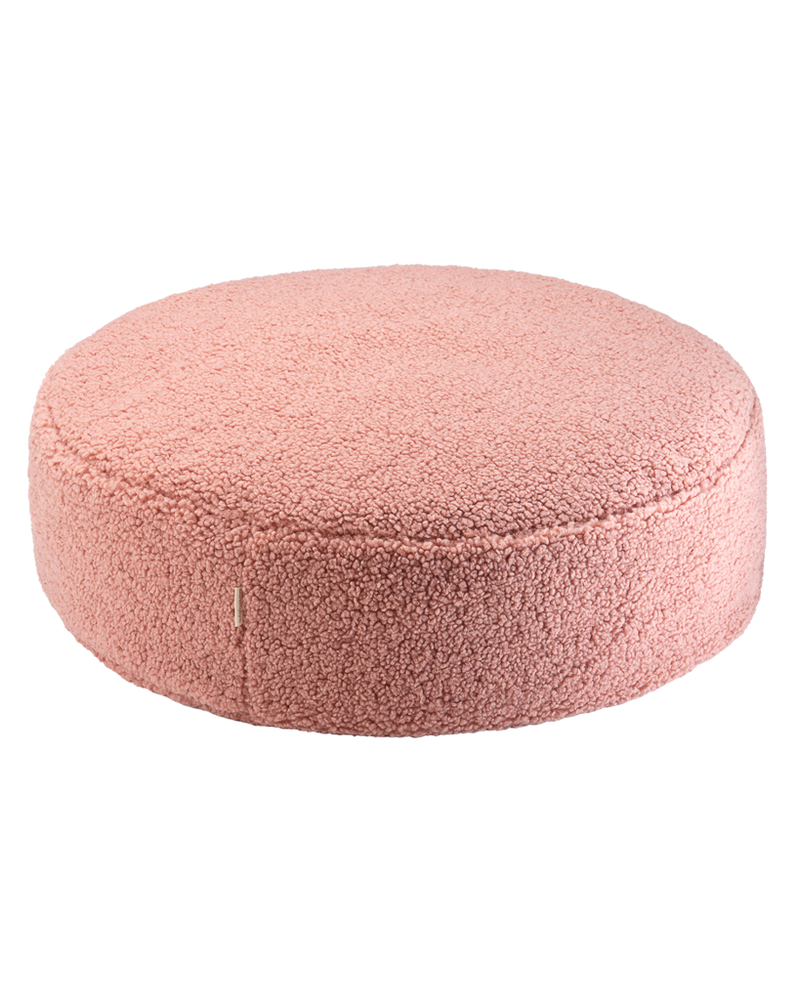 Pouf enfant Teddy bouclette Rose